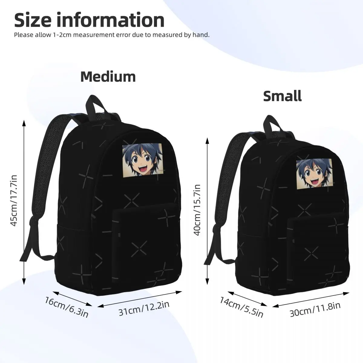 حقيبة ظهر قماشية بسيطة وأنيقة من Anime Girl حقيبة ظهر أنثوية