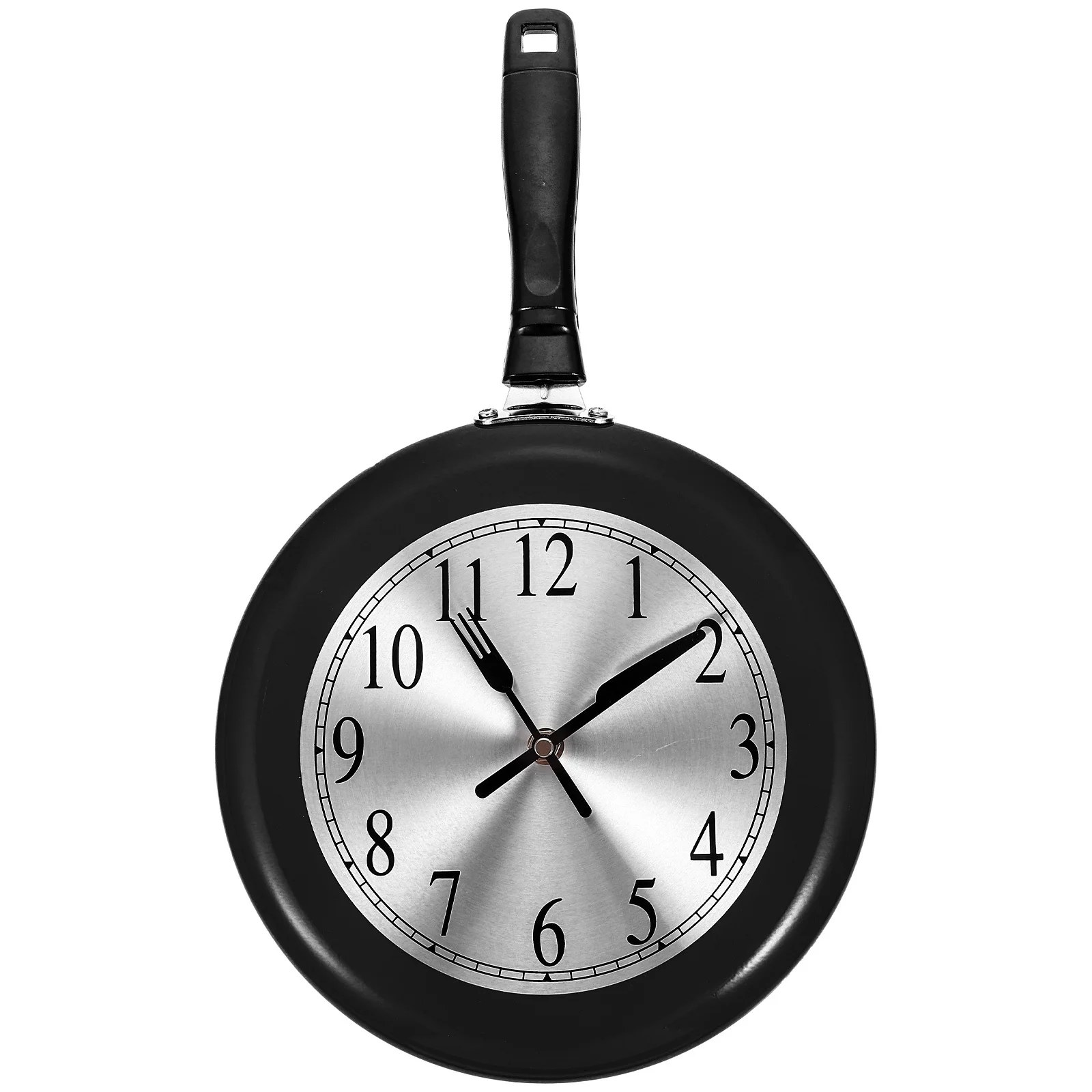 

1Set Decorative Frying Pan Shaped Wall Clock Silent Sweep Non-Ticking Creative Design Home Living Room Operated Clock