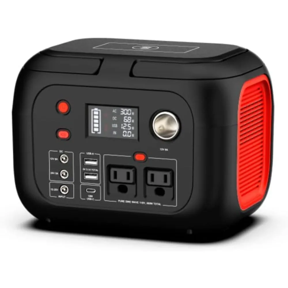 Portable Power Station 300W Power Bank with AC Outlet 228Wh Solar Generator with LED Light Portable Generators