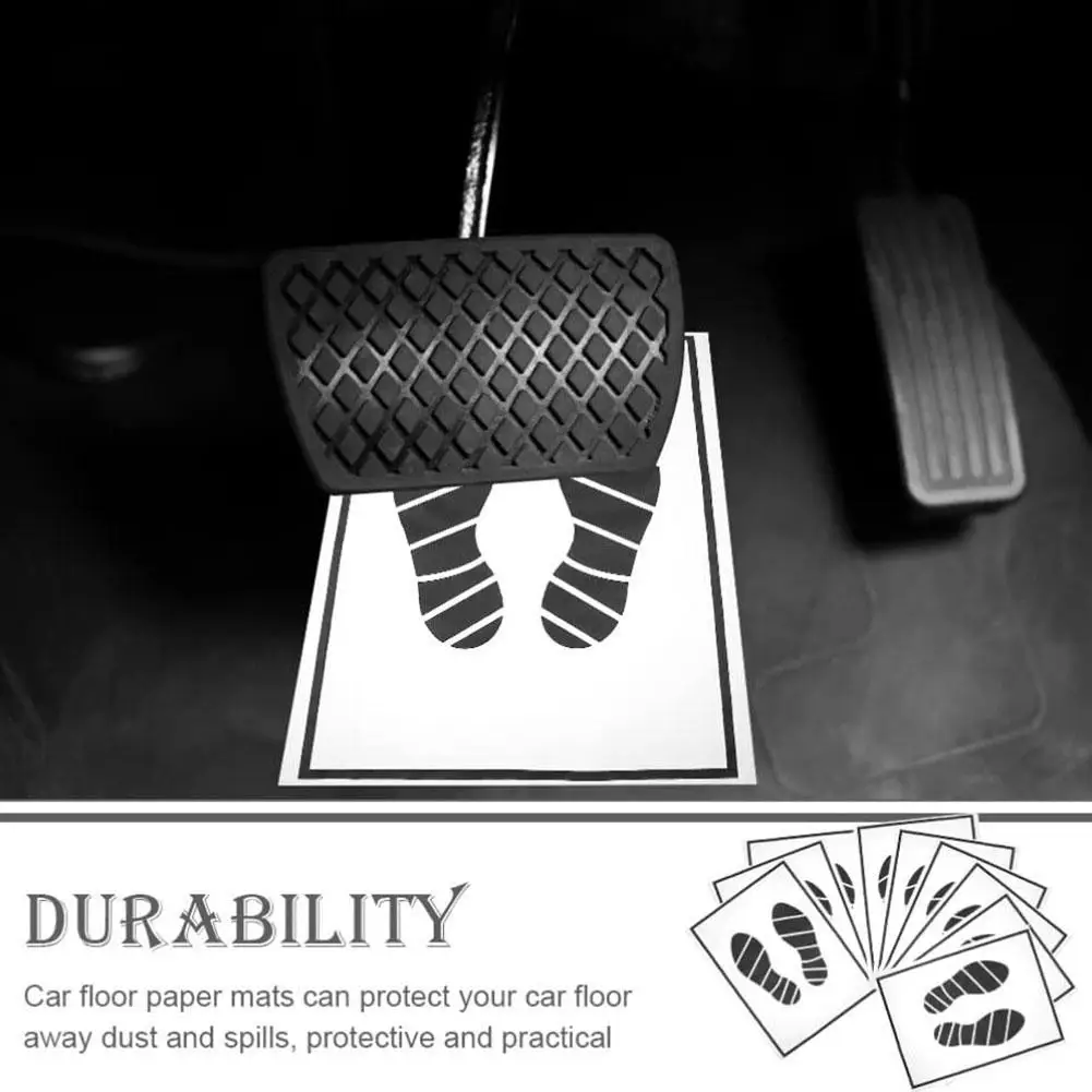 25/50/100 pcs Disposable Car Foot Mats Portable Paper Vehicle Foot Pads For Protection Disposable Car Mat Paper Anti-dirty Mat