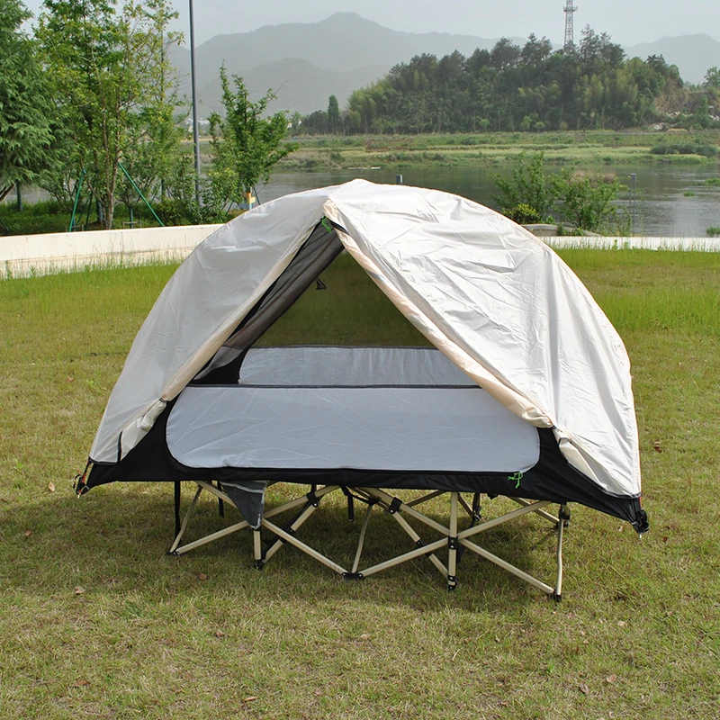 

Портативная алюминиевая палатка-кроватка для кемпинга, легкая водонепроницаемая двухслойная палатка на 1 человека с сетчатой вентиляцией, БЕЗ ЛЕДОВ
