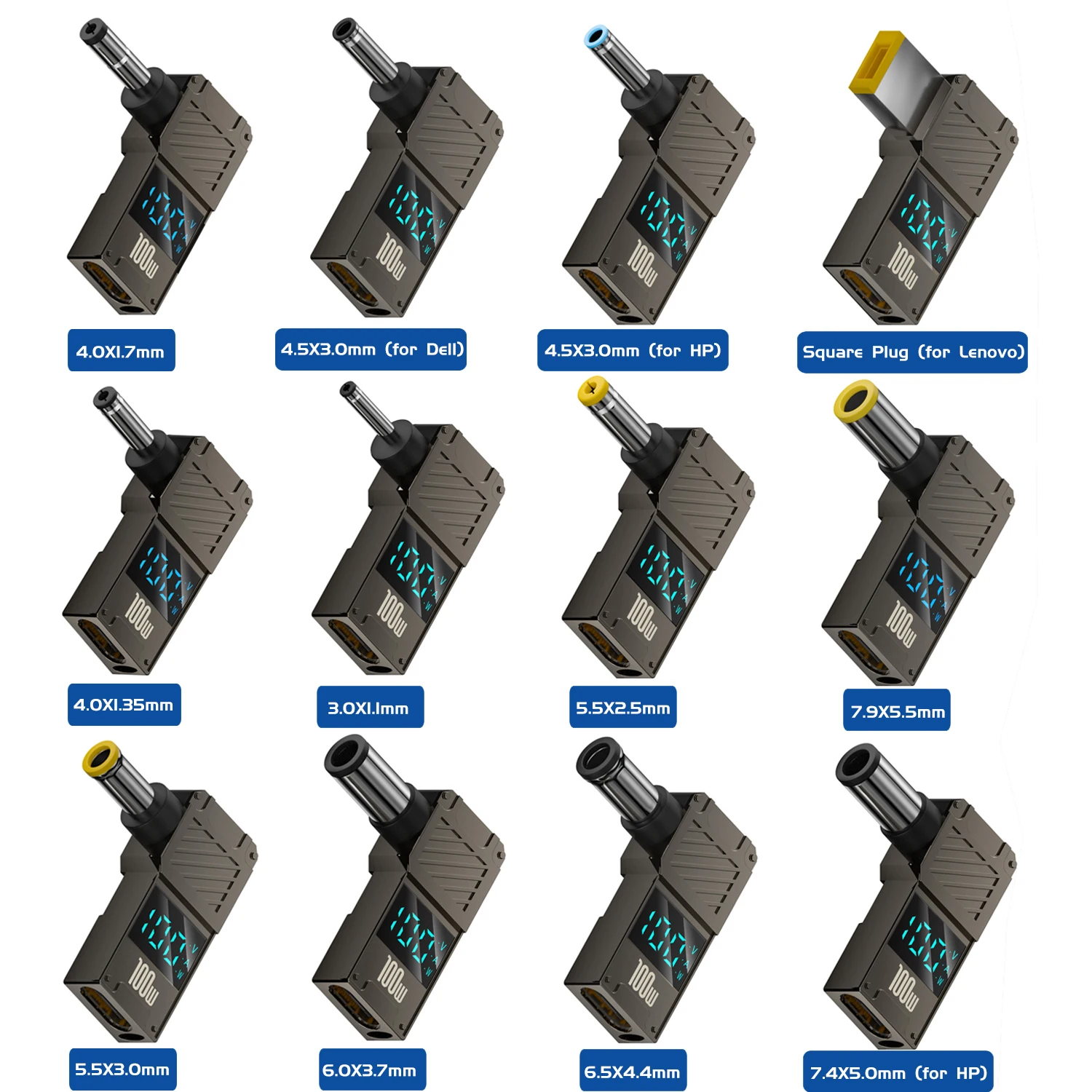 ​PD100W Type-C to DC Plug Converter USB C to Laptop Charging Adapter Power Charger Connector Tip for Lenovo Asus HP Dell Samsung