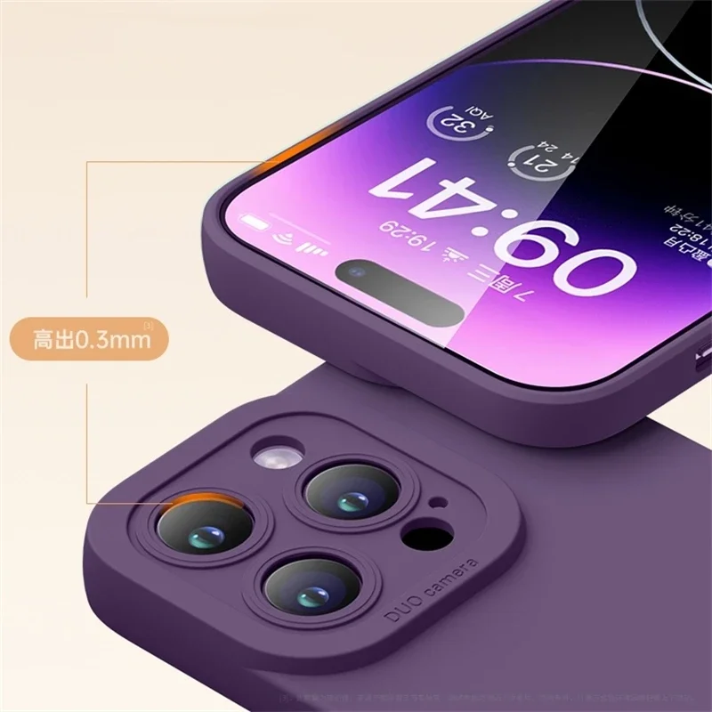 Liquid Silicone Cover For iPhone 16 15 14 13 12 11 Pro Max Plus Bages Shockproof Luxury Soft Full Case Accessories Skin Original