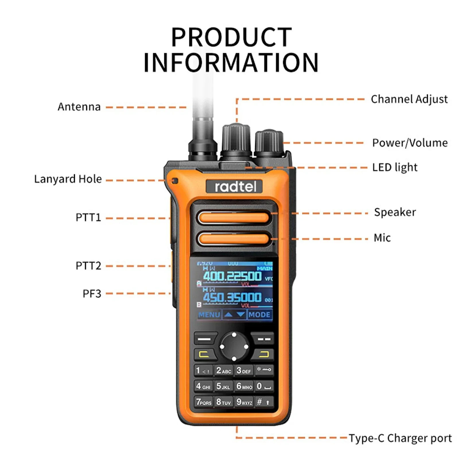 Radtel RT-752 10 واط الهواء الفرقة اسلكية تخاطب كامل الفرقة الهواة هام 250CH HT USB-C بطارية NOAA FM AM تسجيل الاهتزاز