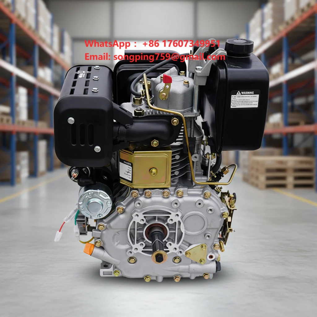 Durable Yundian Power 7.6kW Single-Cylinder Diesel Engine | Electric Start Air-Cooled High Euro 2 Emission 1 Year Machinery