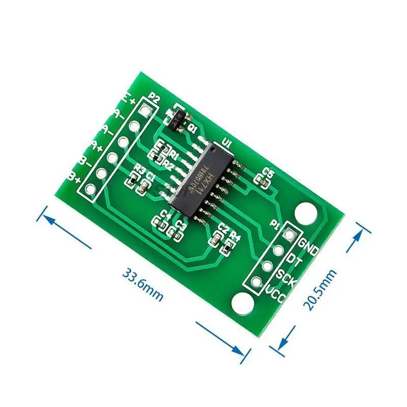 Sensor de presión de pesaje HX711 de doble canal Módulo A/D de precisión de 24 bits