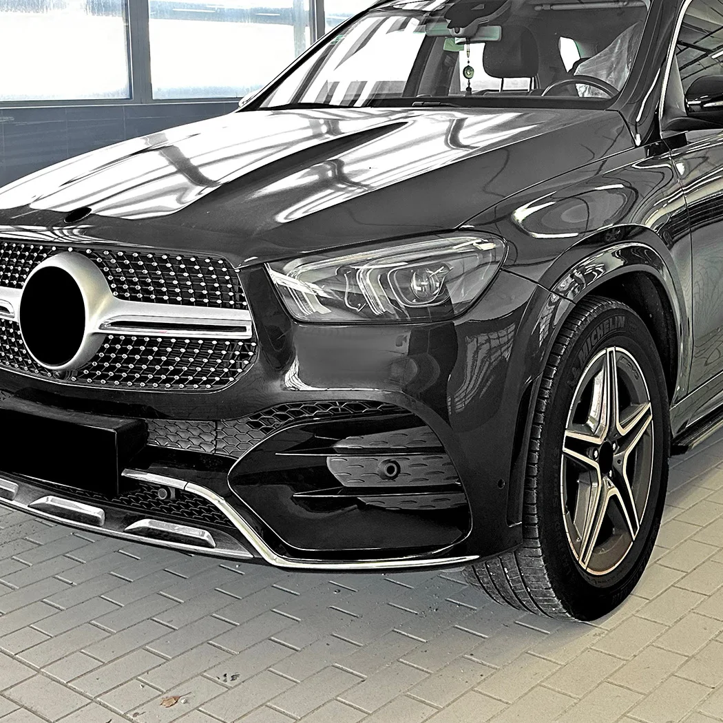 For Mercedes Benz GLE Class W167 GLE450 GLE53 2019-2023 Front Grille Air Vent Splitter Diffuser Exterior Styling Gloss Black ABS