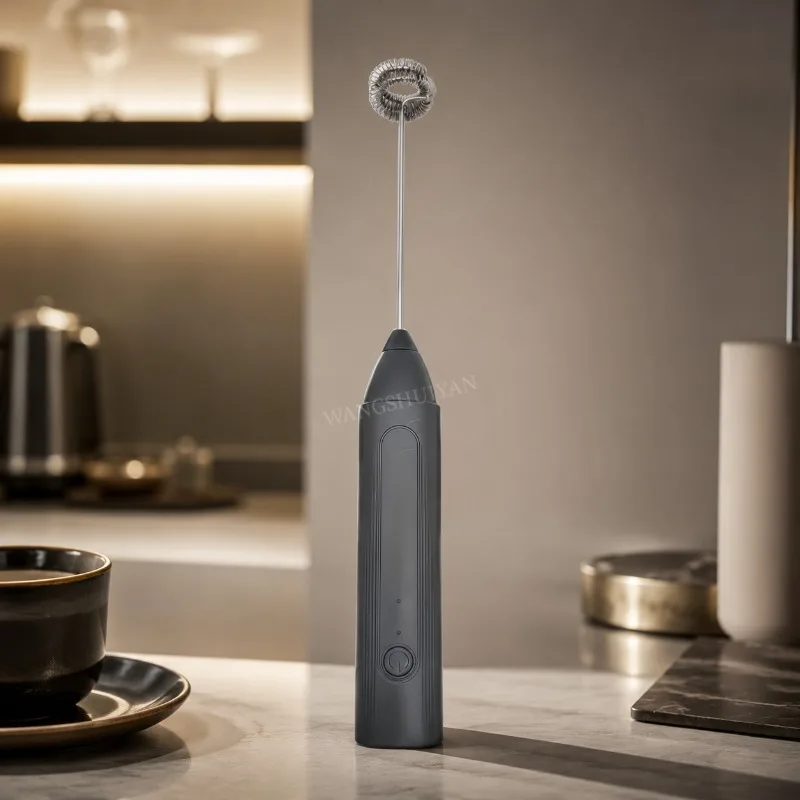 Electric Milk Frother USB Rechargeable Handheld Egg Beater 3 Speeds Foam Maker Mixer Coffee Drink Frothing Wand Foamer Kitchen
