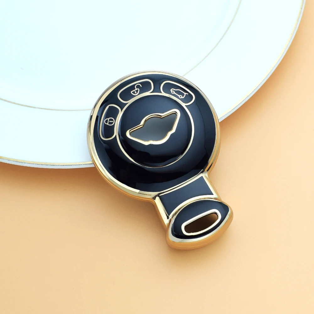 3 Buttons TPU Remote Smart Card Car Key Shell Cover Case for BMW Mini Cooper R56 2007-2014 Protector Keychain