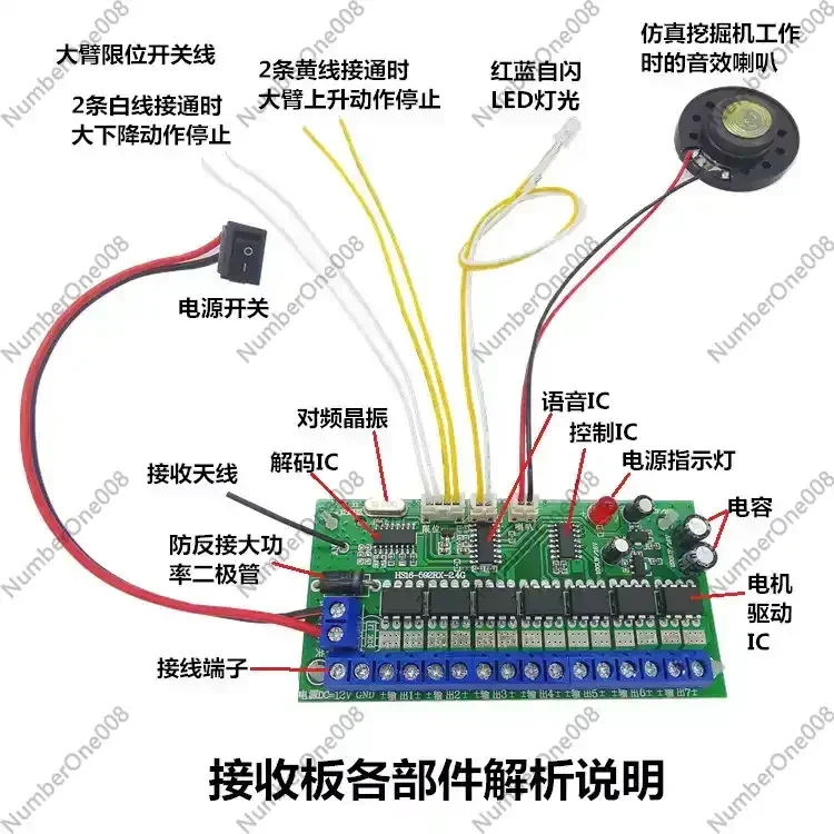 16 Channel 2.4GHz Automatic Frequency Matching Programmable Remote Control Huina 350 / 550 Remote Control Excavator Accessories