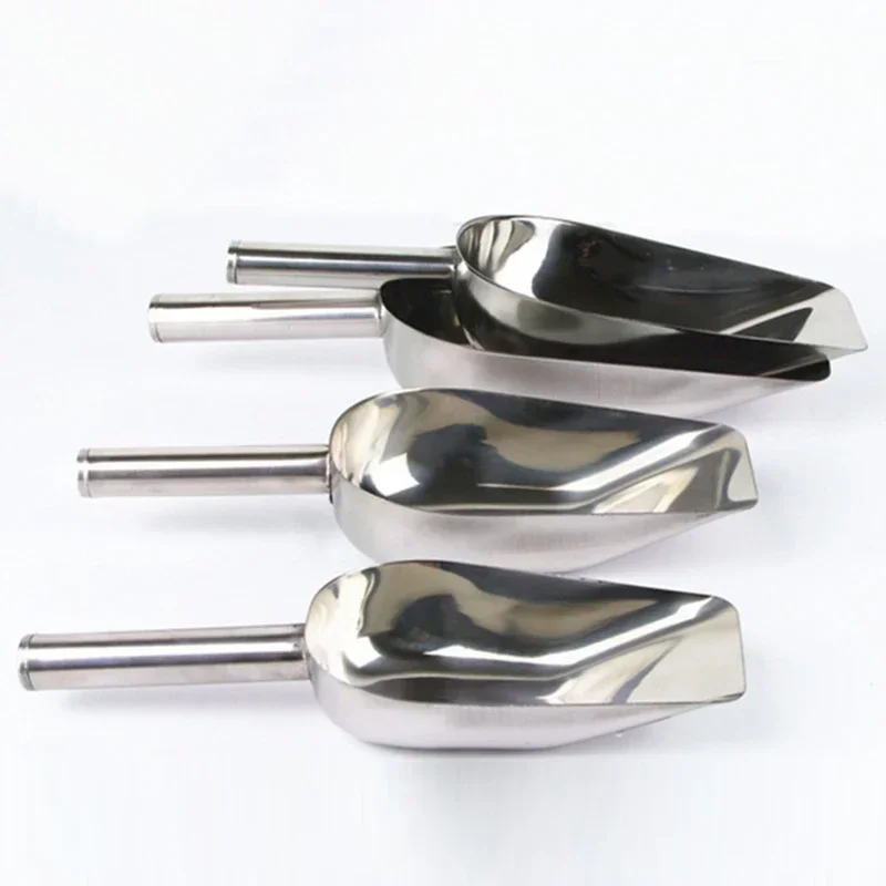 1pc Multifunctional Stainless Steel Ice Scoop Party Bar Buffet Kitchen Sugar Flour Dry Goods Shovel Ice Scraper Sugar Scoop