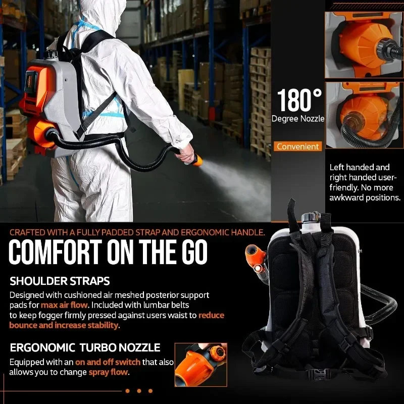 SuperHandy ULV Fogger Cordless Backpack, Garden Mist Sprayer Machine w/48V Battery