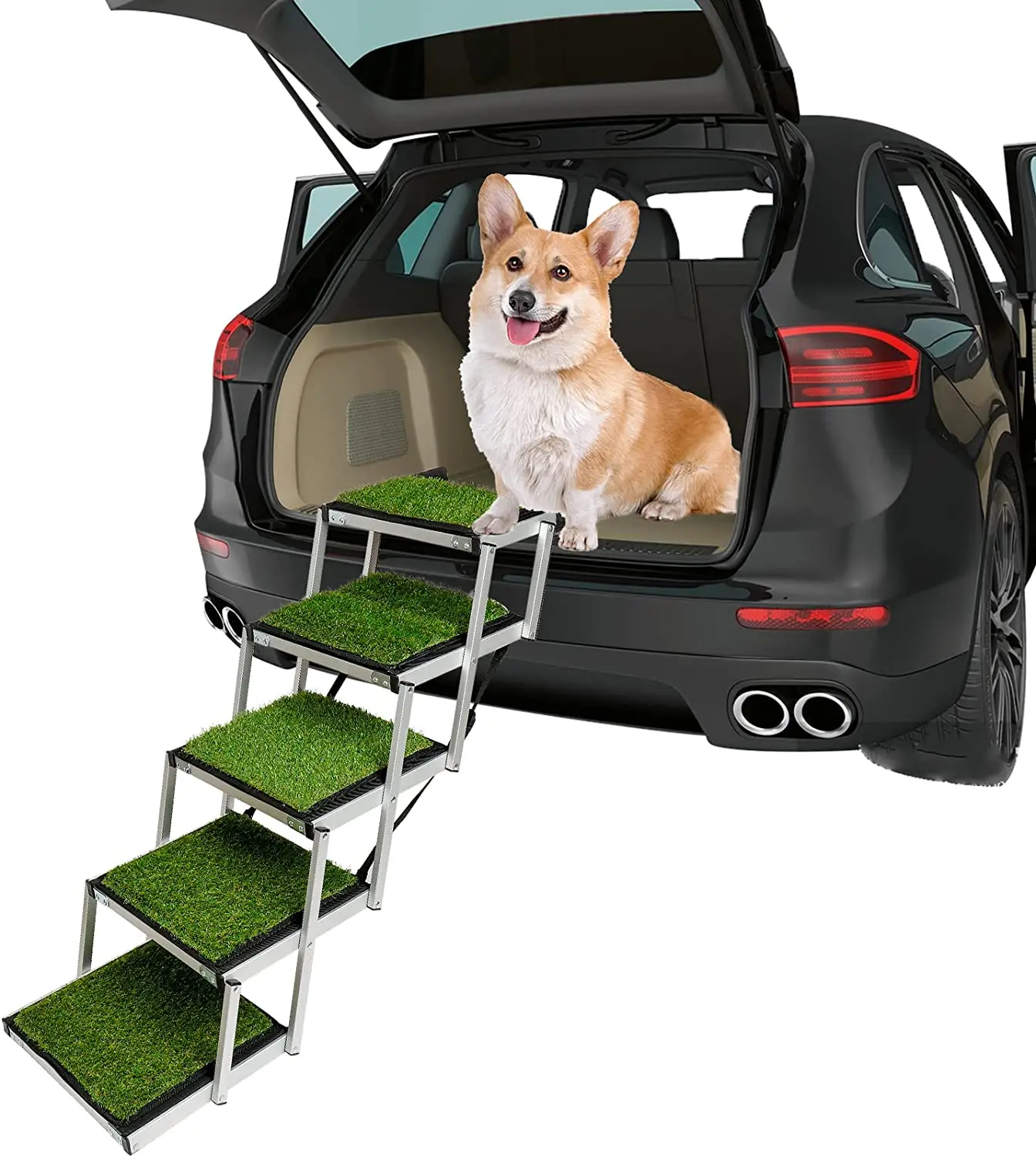 

CanboPet Upgraded High Load-bearing Folding Stairs Dog Aluminium Nonslip Car Pet Ladder for Small Dogs