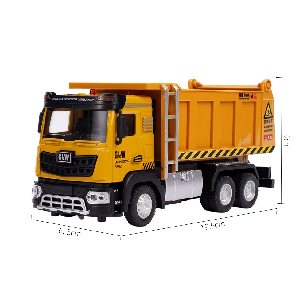 1:40 Dump Truck Legering Diecast Model Techniek Transport Speelvoertuigen Speelgoed Geluid Licht Trek Collectie Cadeaus voor kinderen