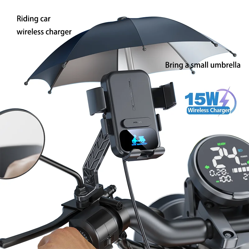 2026 Motorcycle Wireless Charger Phone Holder Touring for Shockproof Bike Wireless Phone Charger Waterproof