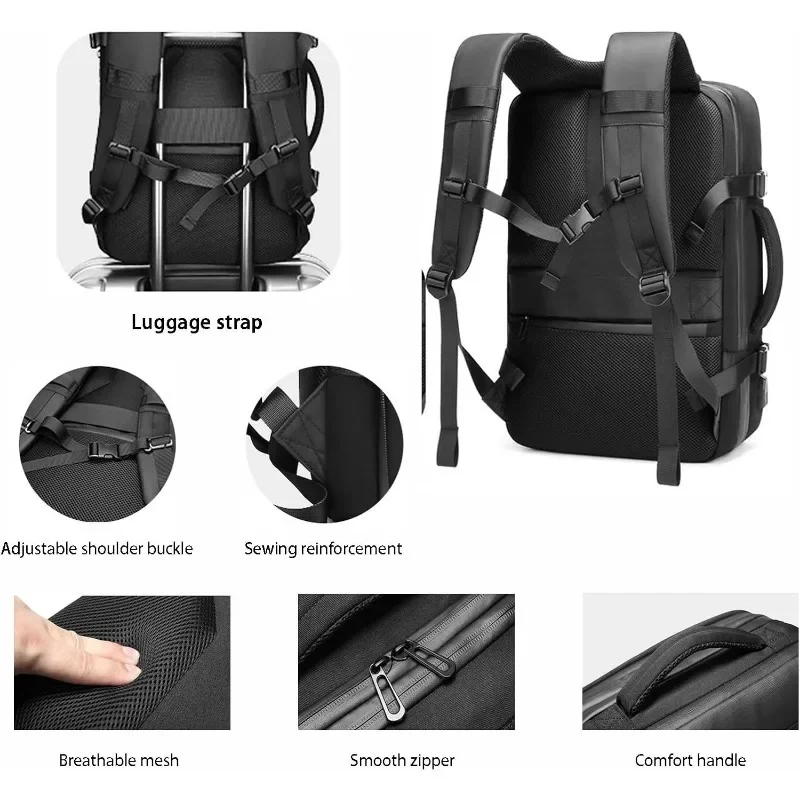 Multifunctional Air Bag Backpack for Men Large Capacity Vacuum Storage Business Travel Bag Oxford Cloth Waterproof Backpack