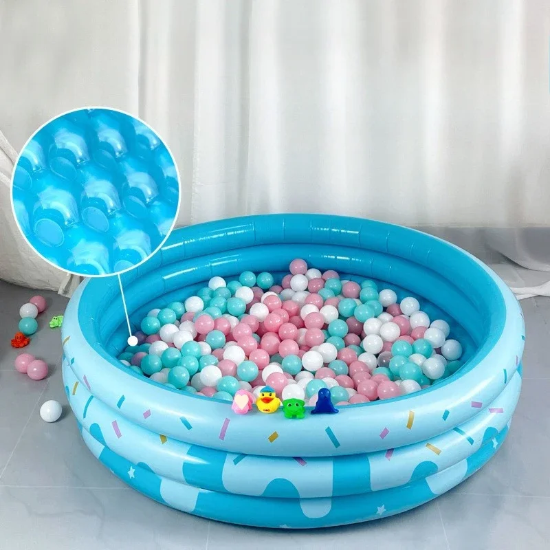 90cm Reusable Inflatable Swimming Pool Double Garden Portable Thickened For Kids Water Toys Party Round Indoor Outdoor Paddling