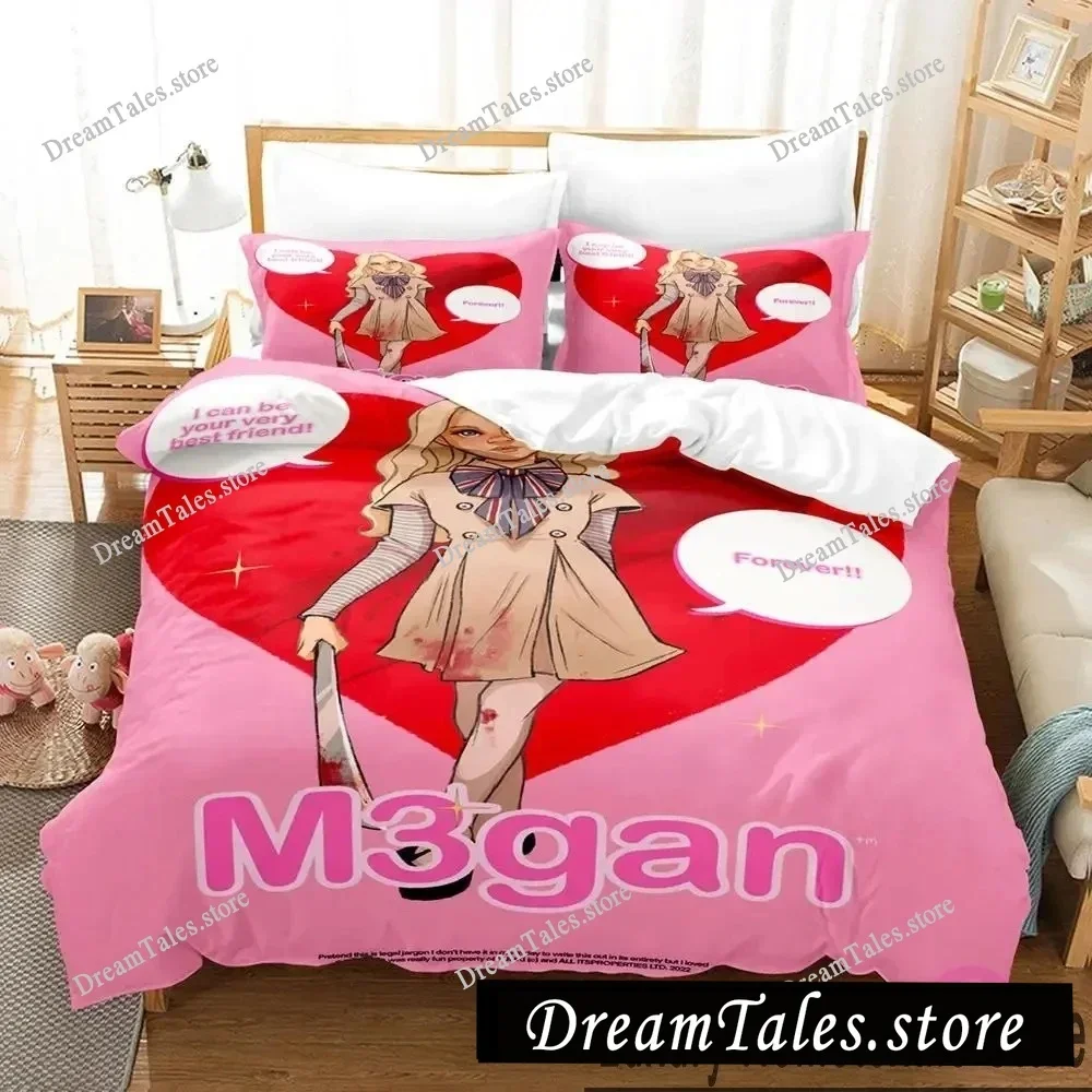 

3D Print M3GAN Movie Bedding Set Boys Girls Twin Queen King Size Duvet Cover Pillowcase Bed boys Adult Home Textileextile