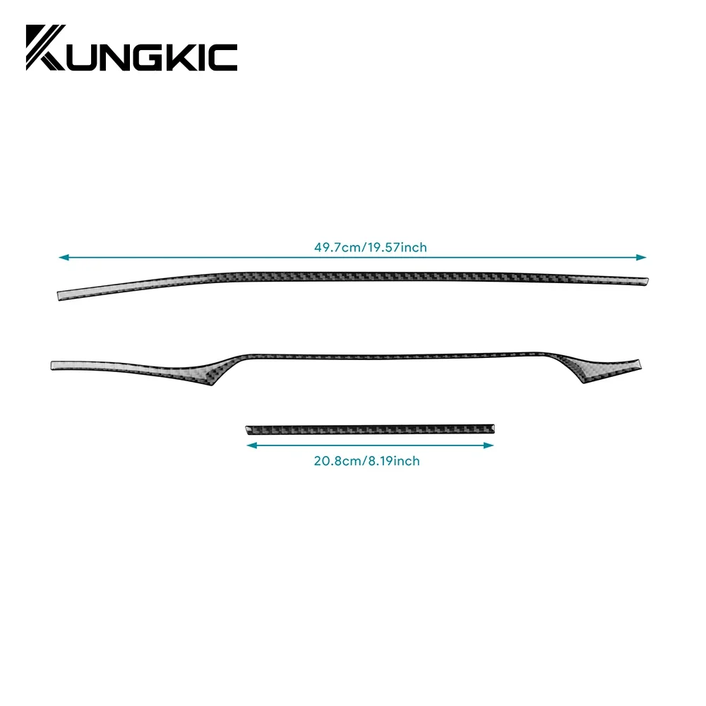 Real Soft Carbon Fiber For KIA Stinger 2019 2020 2021 2022 2023 LHD RHD Car Central Control Strip Sticker Interior Accessories