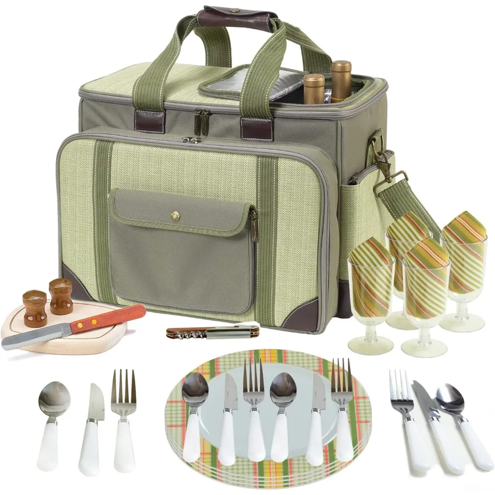 

Пикник в Аскоте: изолированный холодильник премиум-класса для четырех человек, ручная работа в США.