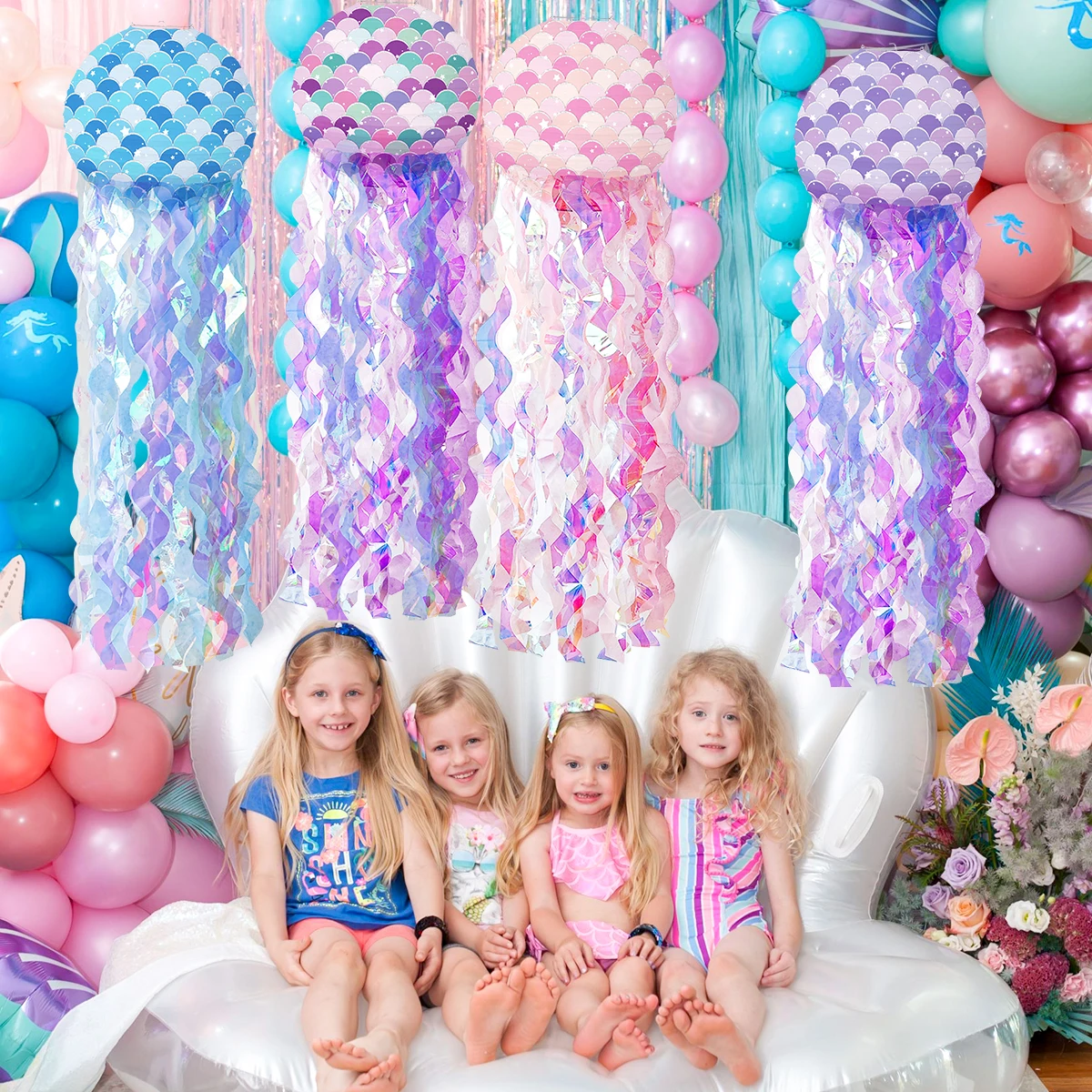 Mermaid Party Decorations Litte Mermaid Jellyfish Paper Lantern Under the Sea Party Decor Girl Babyshower Mermaid Birthday Decor