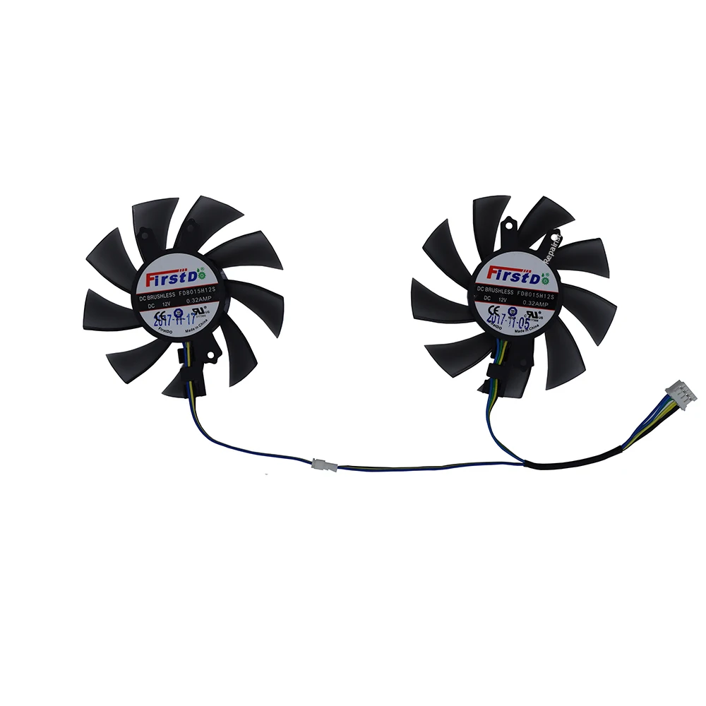 

GPU VGA Video Fan,Graphics Cooler,FD8015H12S,Replace FY08015M12LPA GA82S2H,2Pcs/Set,For Brand GAINWARD GTX 1060 P106-100