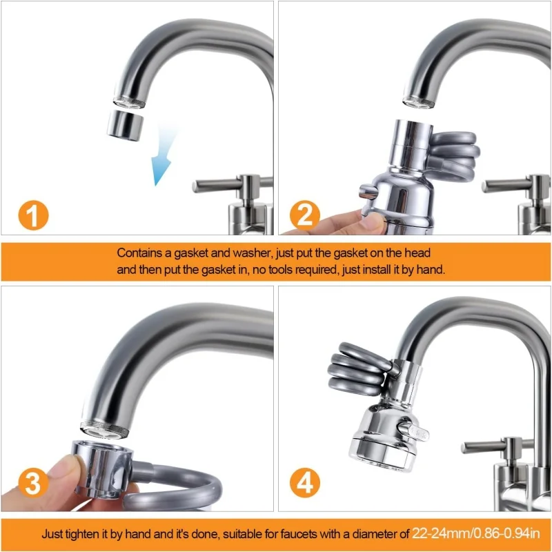 New 3 Modes Sink Faucet Extension Tube 360 Degree Rotation Filter Shower Water Saving Tap Universal Kitchen Gadgets Accessories