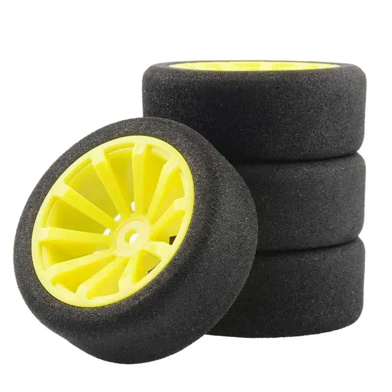 

4Pcs Set Racing Foam Tire Wheel Rim Set For HSP HPI 1/10 On-road RC Car 12mm Hex RC Racing Cars Accessories