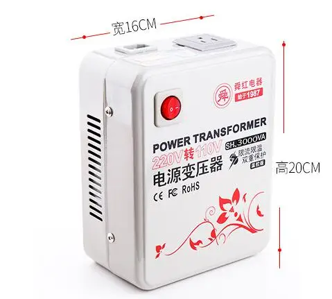 3000W Transformer Input Voltage AC 100V-120V To Output Voltage 220V-240V Voltage Converter outplug US plug