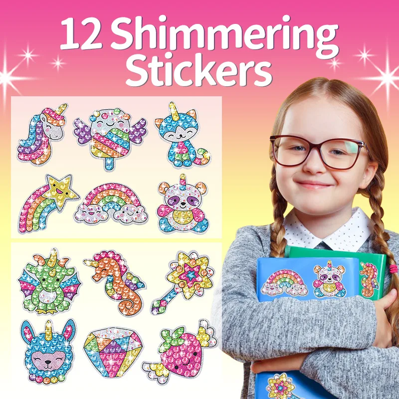 Cross-Border New Arrival ChildrenDIYCasual Stick-on Crystals Diamond Painting Diamond Stickers Refridgerator Magnets Girl Stick-