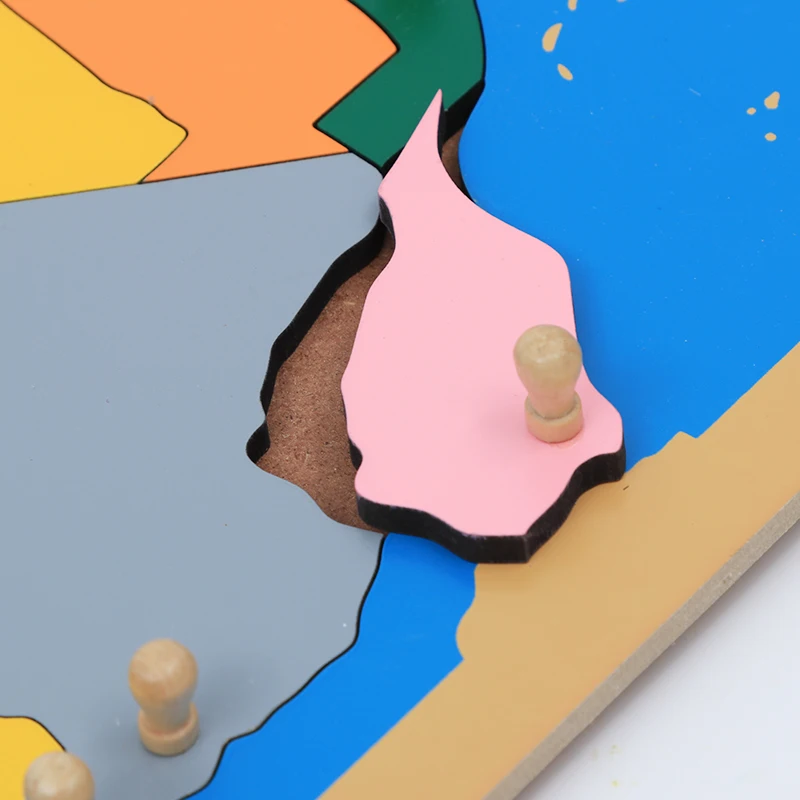 لغز الخريطة الخشبية لأفريقيا مونتيسوري التعلم المبكر أداة تعليمية مواد الجغرافيا الثقافية للأطفال وسائل تعليمية