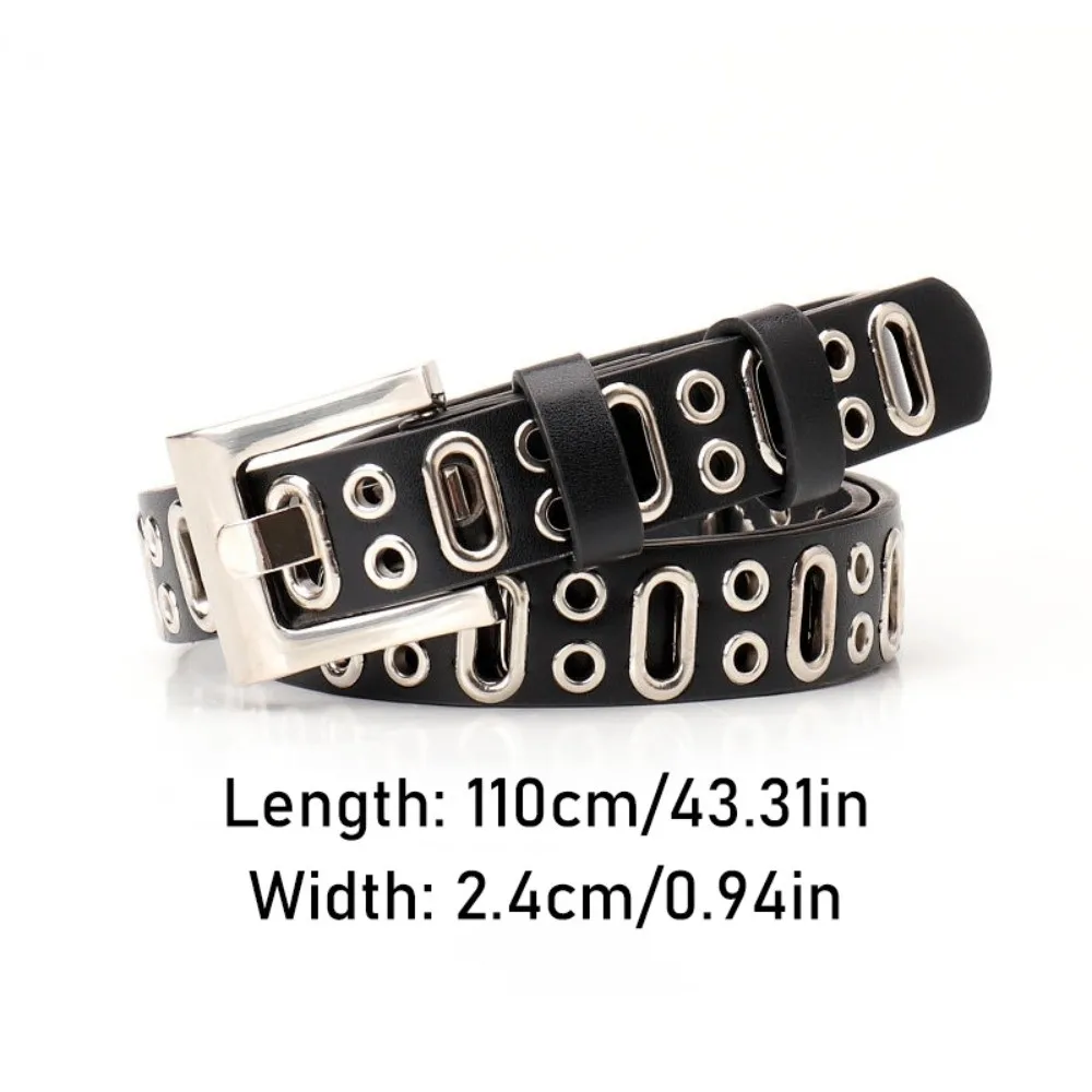 سبيكة مشبك البيضاوي حزام متعدد الفتحات خمر الجينز ديكور بولي Leather حزام من الجلد الهيب هوب رقيقة للجنسين حزام البضائع السراويل الملحقات