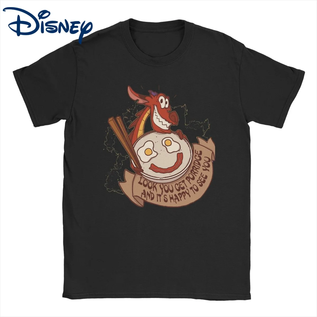 Mulan Mushu Dragon T Shirts for Men Women Cotton Funny T-Shirts Round Neck Disney Tee Shirt Short Sleeve Clothing 6XL