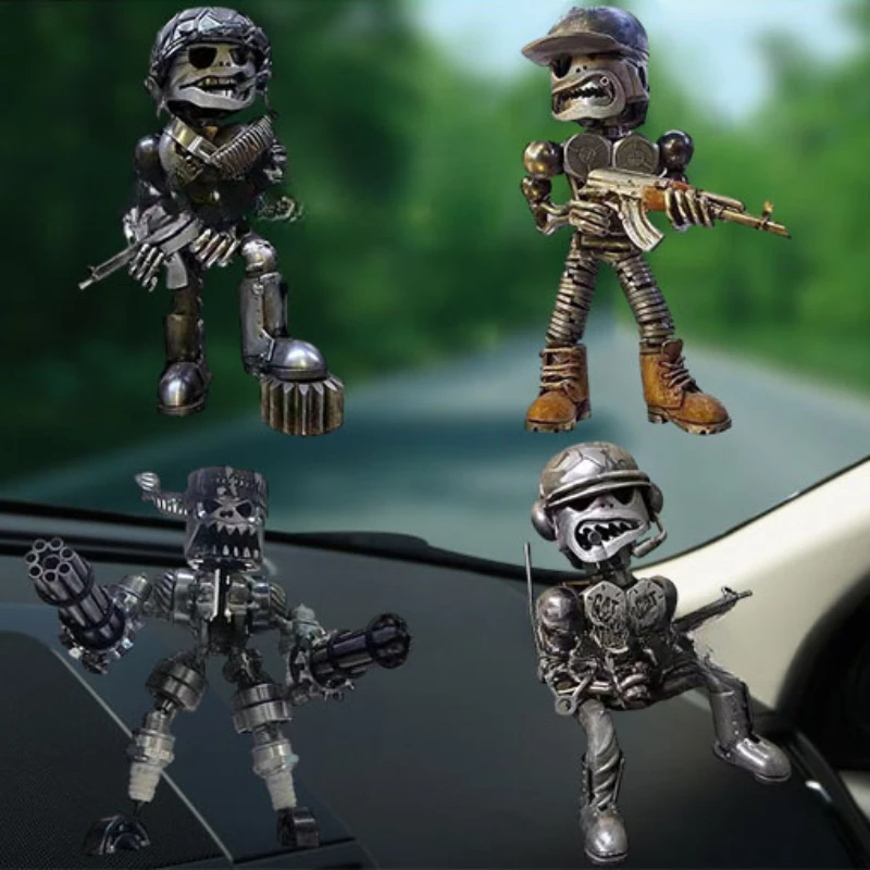 Machine Gun Skeleton Man Keychain Gift Man Car Decoration Cyberpunk Style  Creative Gifts & Crafts