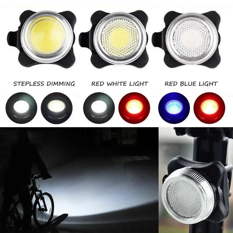 Juego de luces LED recargables por USB para bicicleta, faro delantero y trasero superbrillante, 650mah, 4 opciones de modo de luz