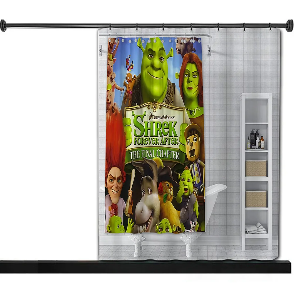 Shrek Shower Curtain Waterproof Polyester Fabric Paint Colorful Bath Curtains Home Bathroom Decor Curtain With Hook