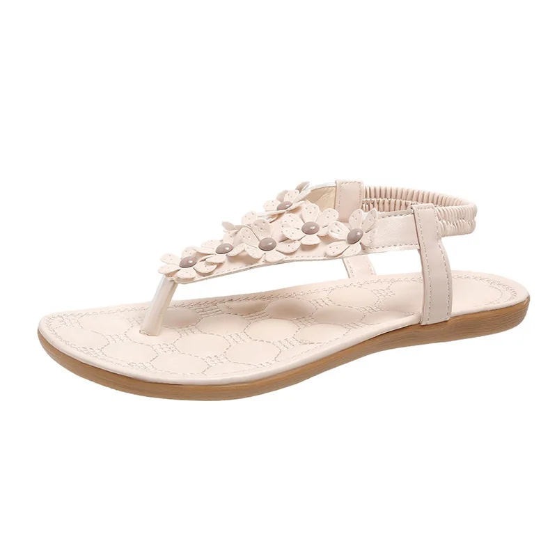 Spring and summer new beach solid color flat sandals for women