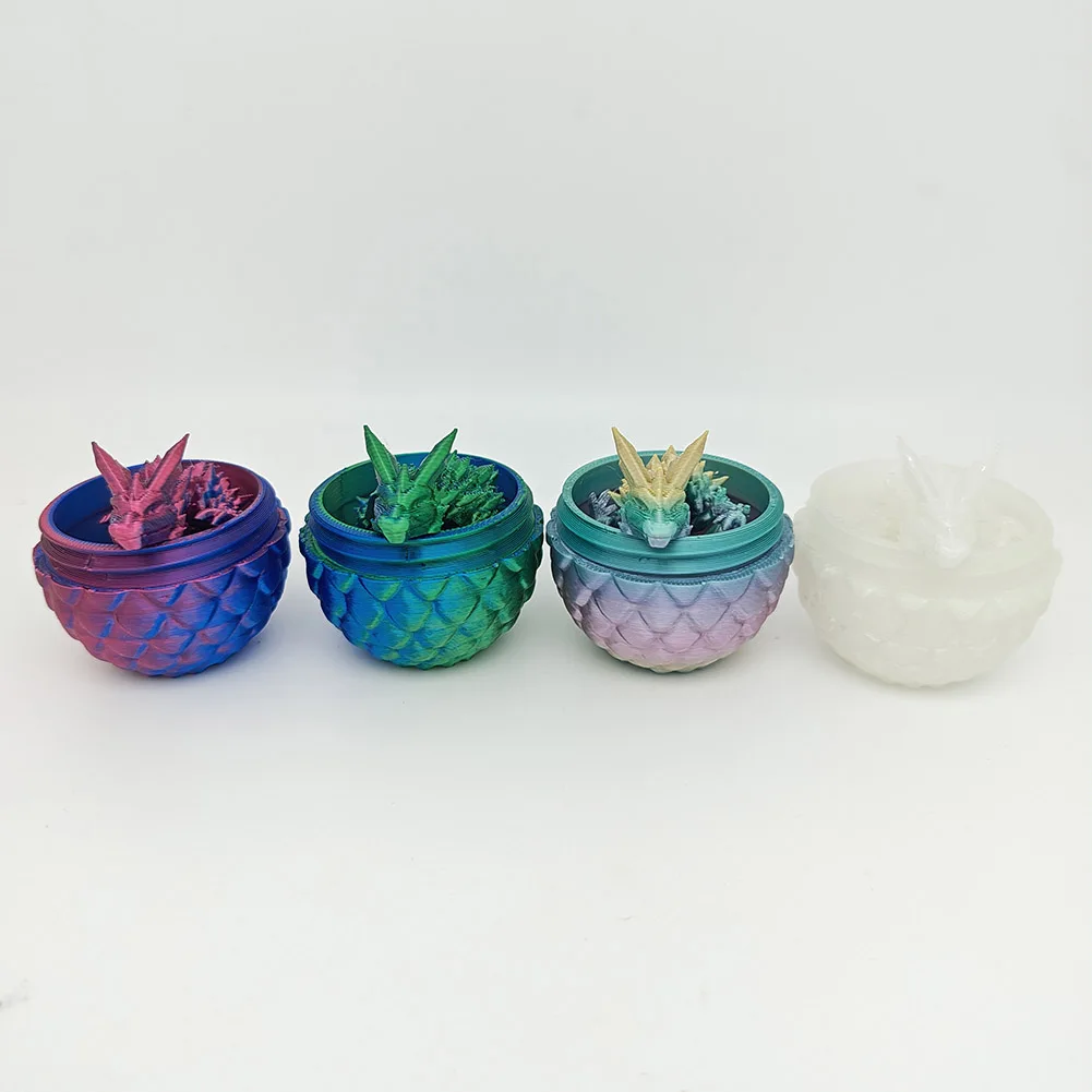 4Pcs 3D Printed Dragon Egg Dragon Fidget Toy Dragon Eggs with Dragon Inside Home Office Decor Toys for Kids Gifts