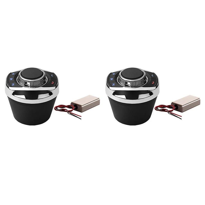 

2X Universal Car Wireless Steering Wheel Control Button With LED Light 8-Key Functions For Car Android Navi Player Auto