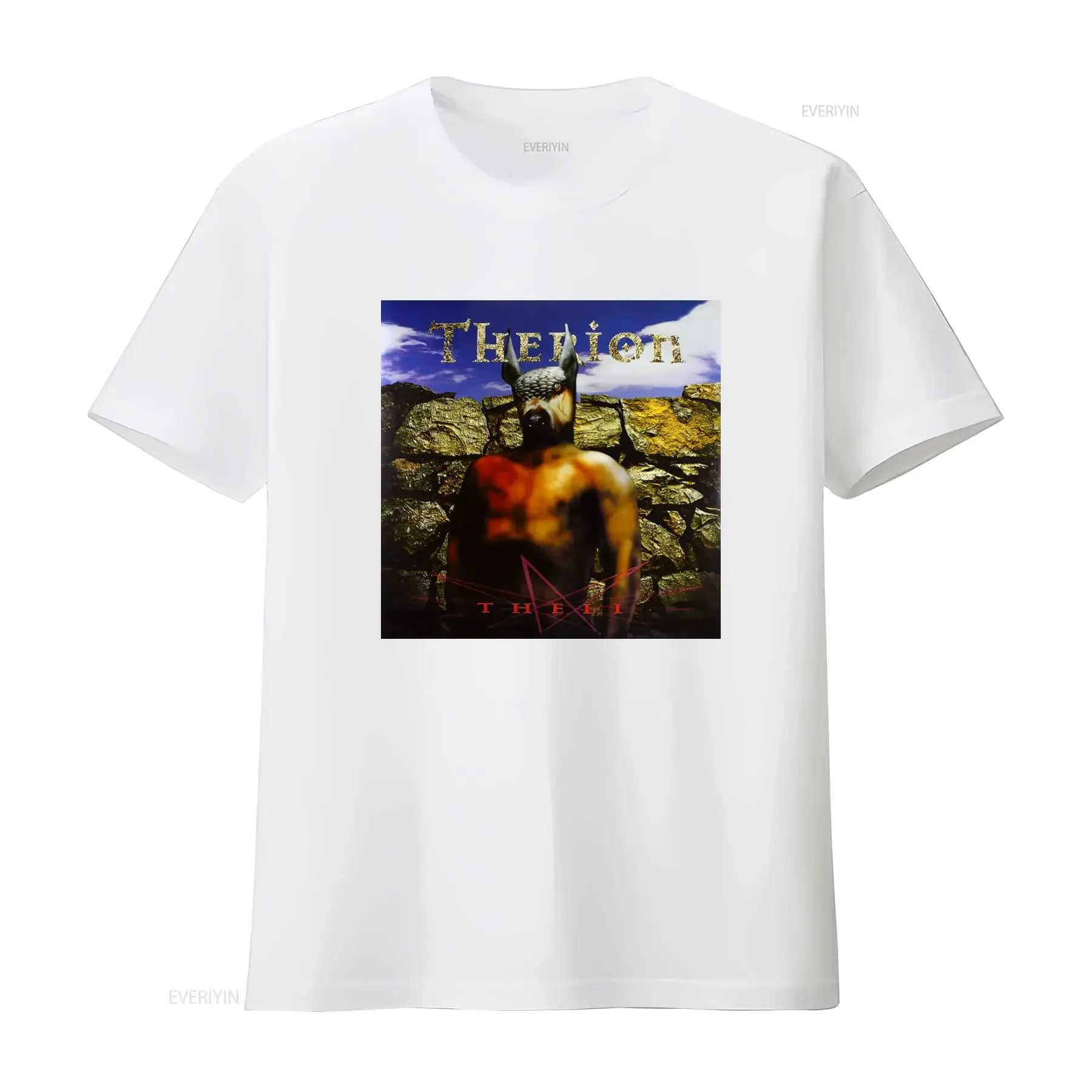 Therion Theli Official Men's T Shirt Print Rock Band Design vintage Washed Versatile Comfortable Breathable homme Casual - view 3