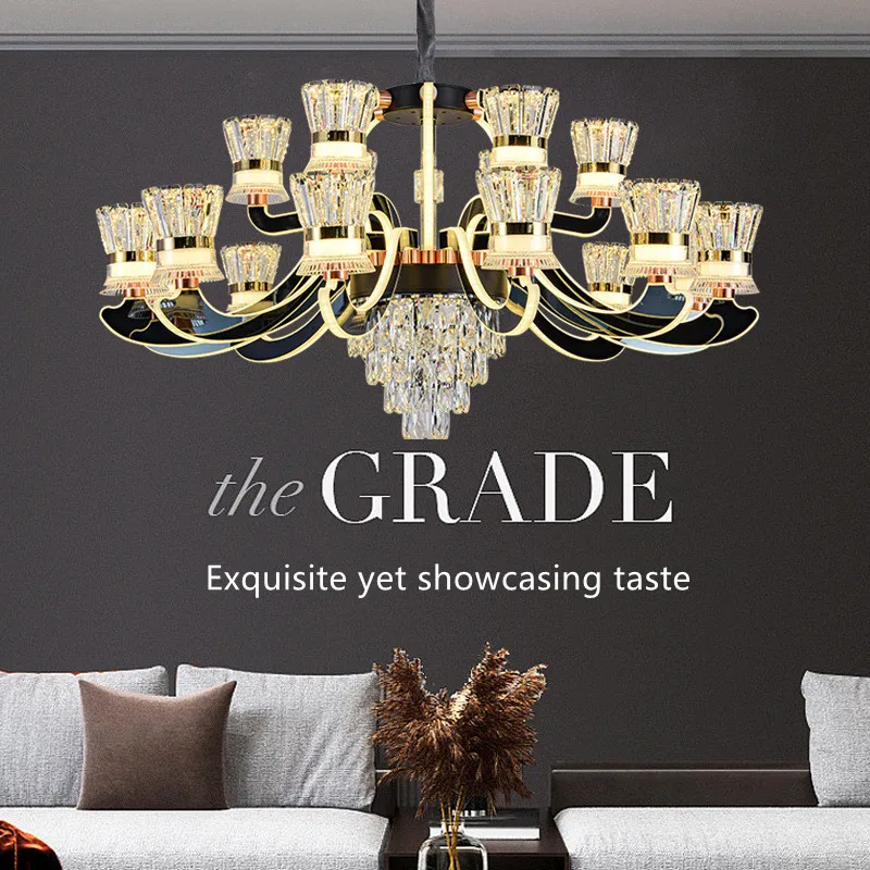 

Modern Crystal Chandelier Living Dining Room Bedroom Villa Hanging Lamp For Ceiling Luxury Home Lighting Suspension Luminaire