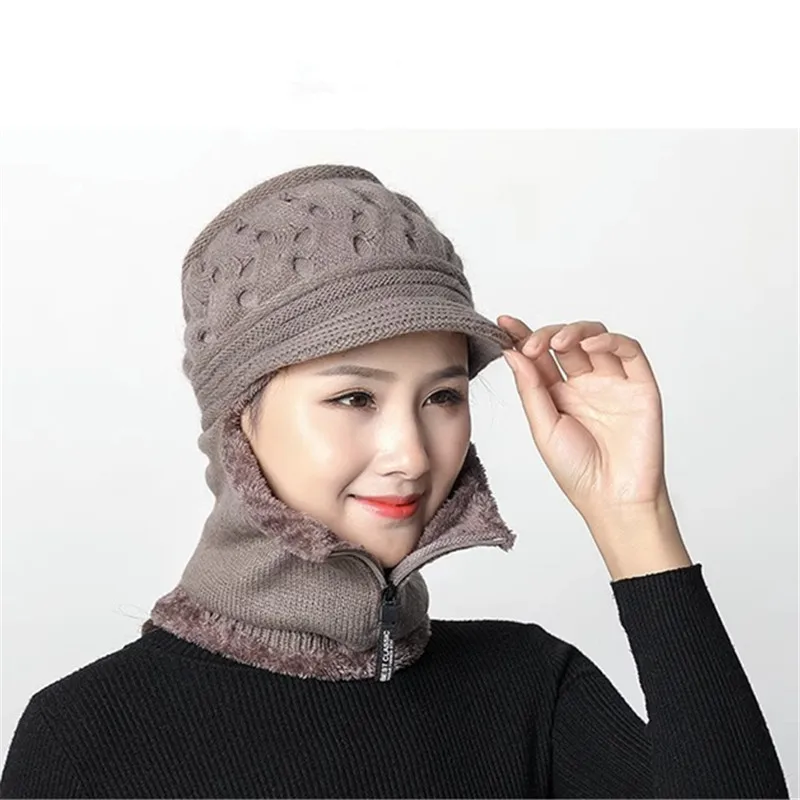 Cappello da donna in maglia spessa con Cashmere, collo a berretto, caldo e freddo, inverno, nuovo