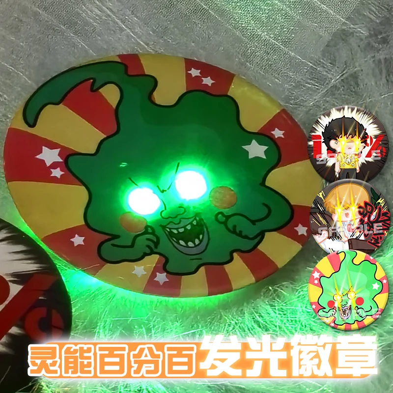 

Anime Mob Psycho 100 Mobu Saiko Hyaku Kageyama Shigeo Reigen Arataka Cosplay Cartoon Glowing Eyes Badge Emblem Brooch Xmas Gift