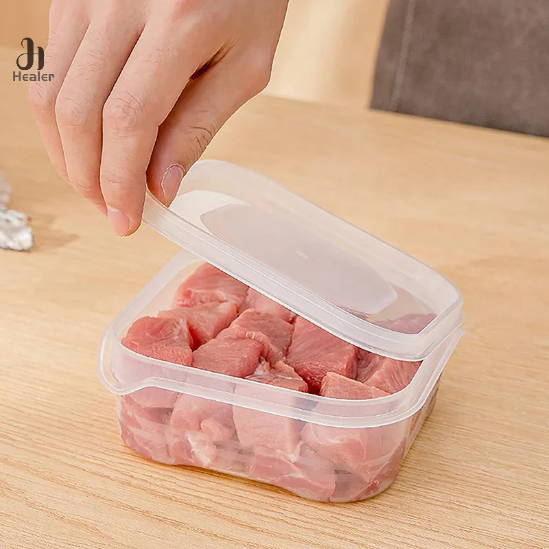 Frozen Meat Storage Box Portable Refrigerator Fruit Vegetable Fresh-Keeping Organizer Box Transparent Cheese Container Kitchen
