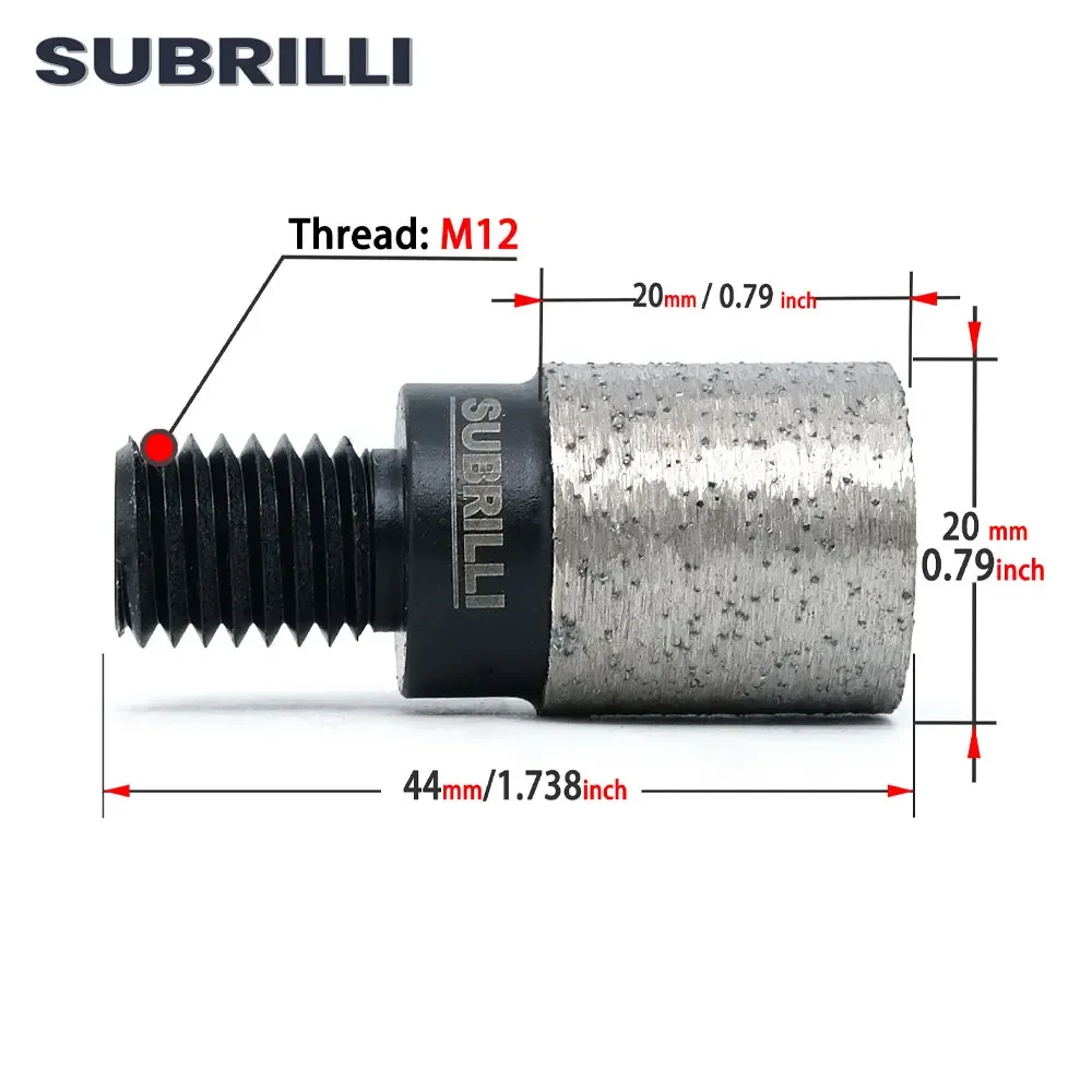 SUBRILLI Diamond Screw Drill Bit M12 Cnc Router Bit Cutter For Granite Marble Stone Engraving 1piece