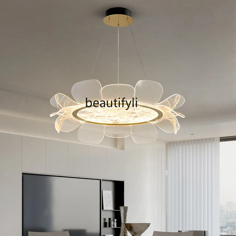 

CXH Minimalist Creative Designer Personality Acrylic Petal Dining Room Bedroom Chandelier