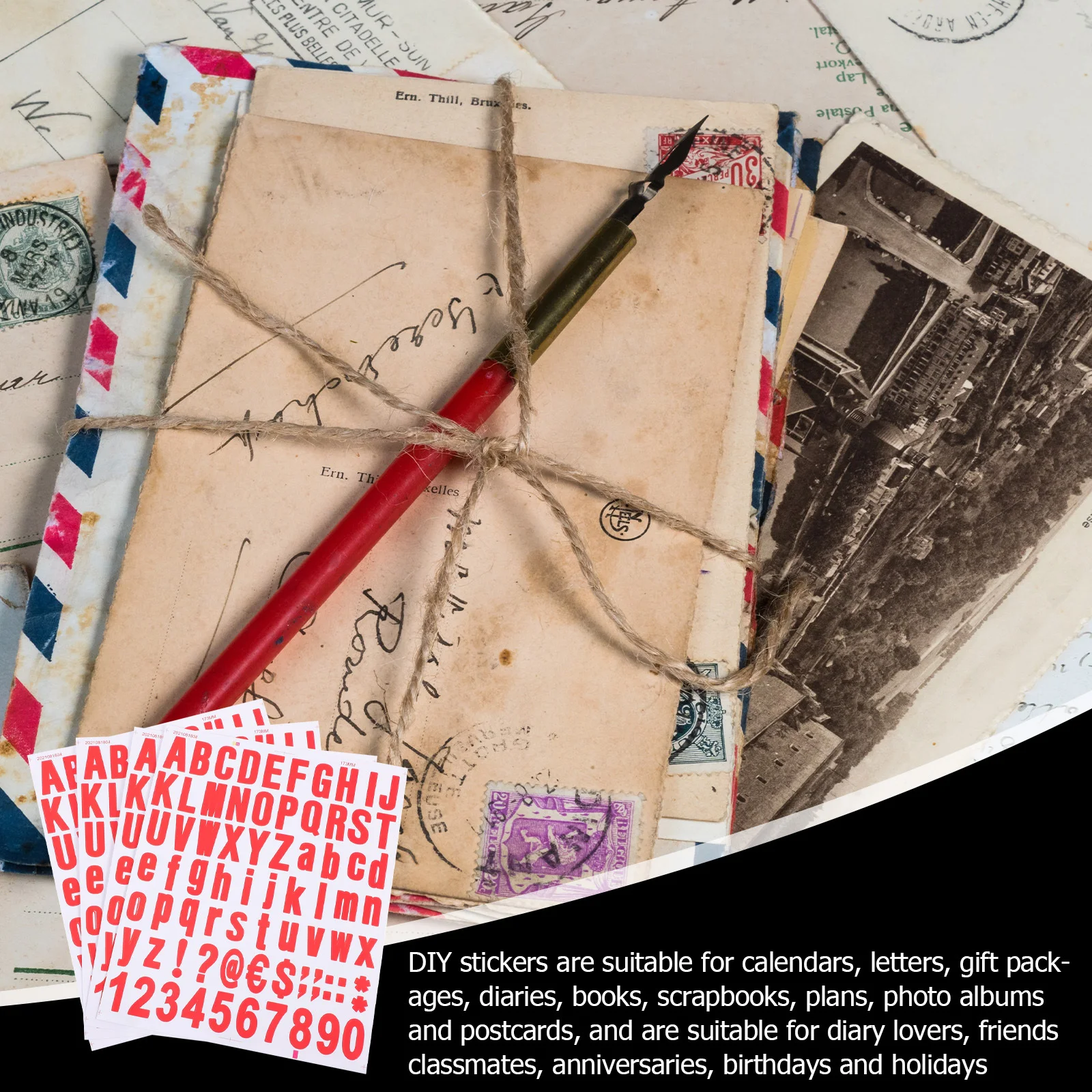 

4Pcs Number Label Stickers Alphanumeric Creative DIY Decorative Scrapbooking Stickers Mailbox Number Decals Journaling Supplies