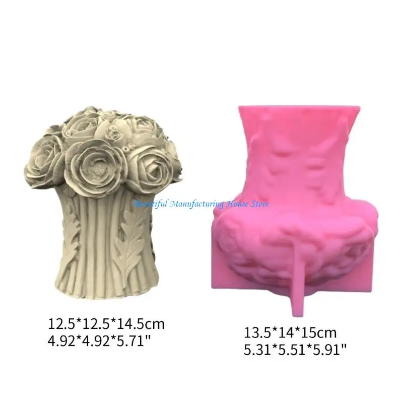 E56A زهرة الورد قوالب السيليكون قالب راتنجات الايبوكسي لتقوم بها بنفسك قوالب شموع الجدول زخرفة صنع أداة لصنع اللوازم الحرفية