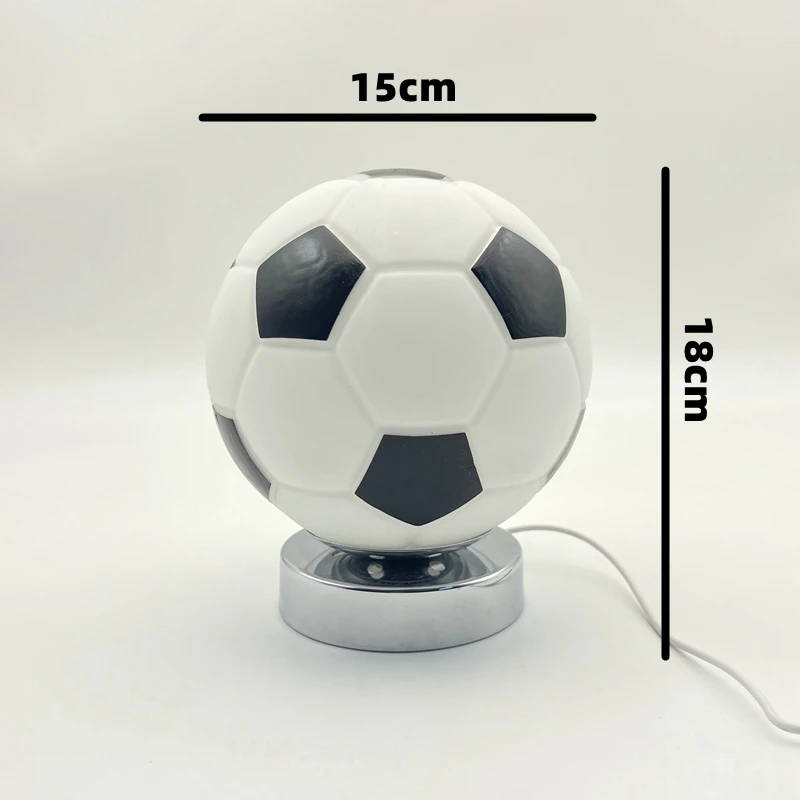 Football Glass Table Lamp High-End LED Bedroom Study Bedside Decor Ambient Lamp