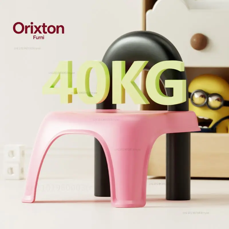 Children Stool Plastic Rainbow Cute Stool Non-slip Shoe Changing Small Stool Bathroom Back Chair Cartoon Dining Chair Furniture view 5
